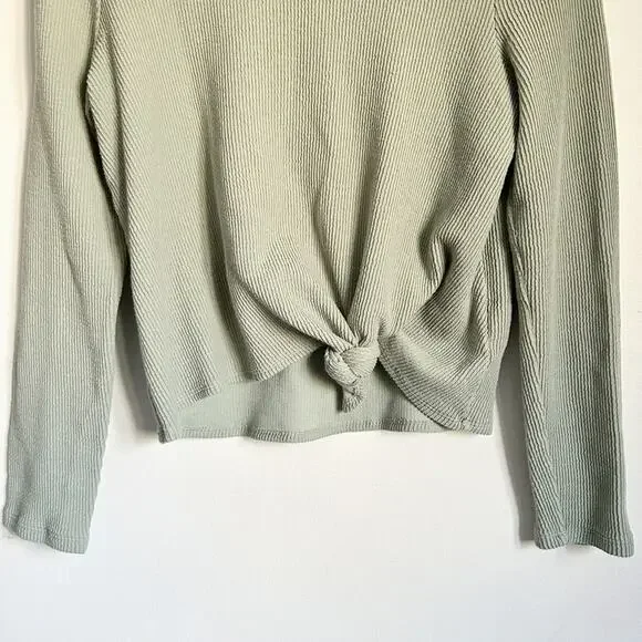 Madewell Elwood Knot Long Sleeve Crew Neck Top Green Size M - Picture 5 of 10